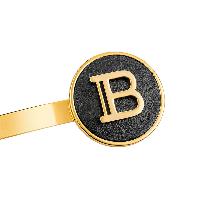 Невидимка с логотипом "B" позолота 18К